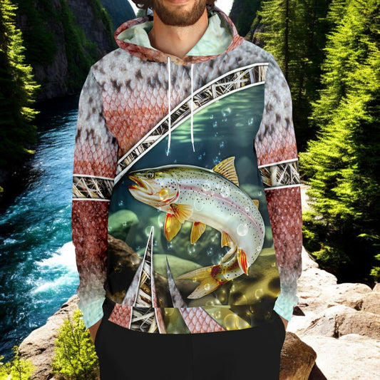 Embrace the Rainbow Trout Fishing Hoodie!