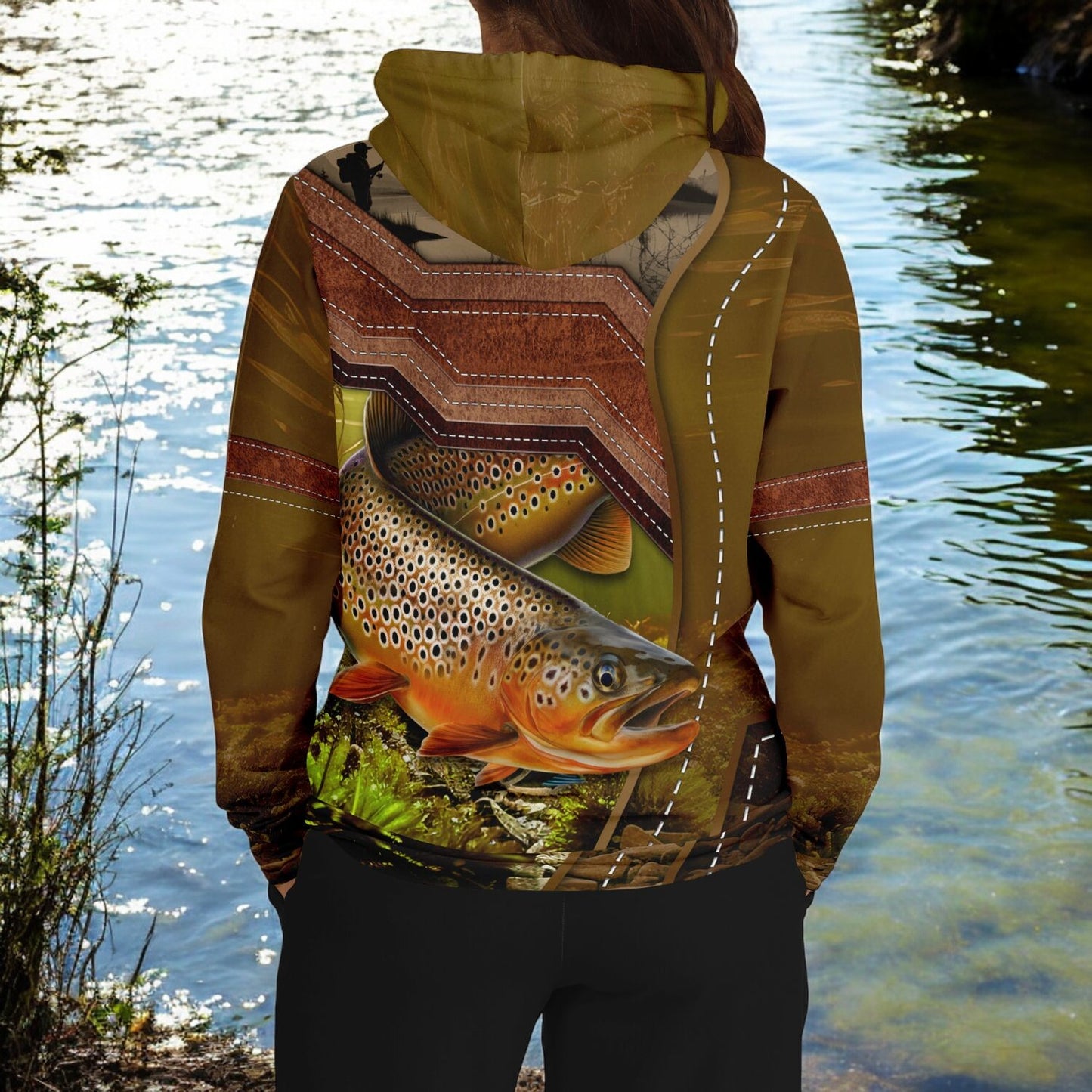 Immerse Yourself in Nature with the Brown Trout Hoodie!