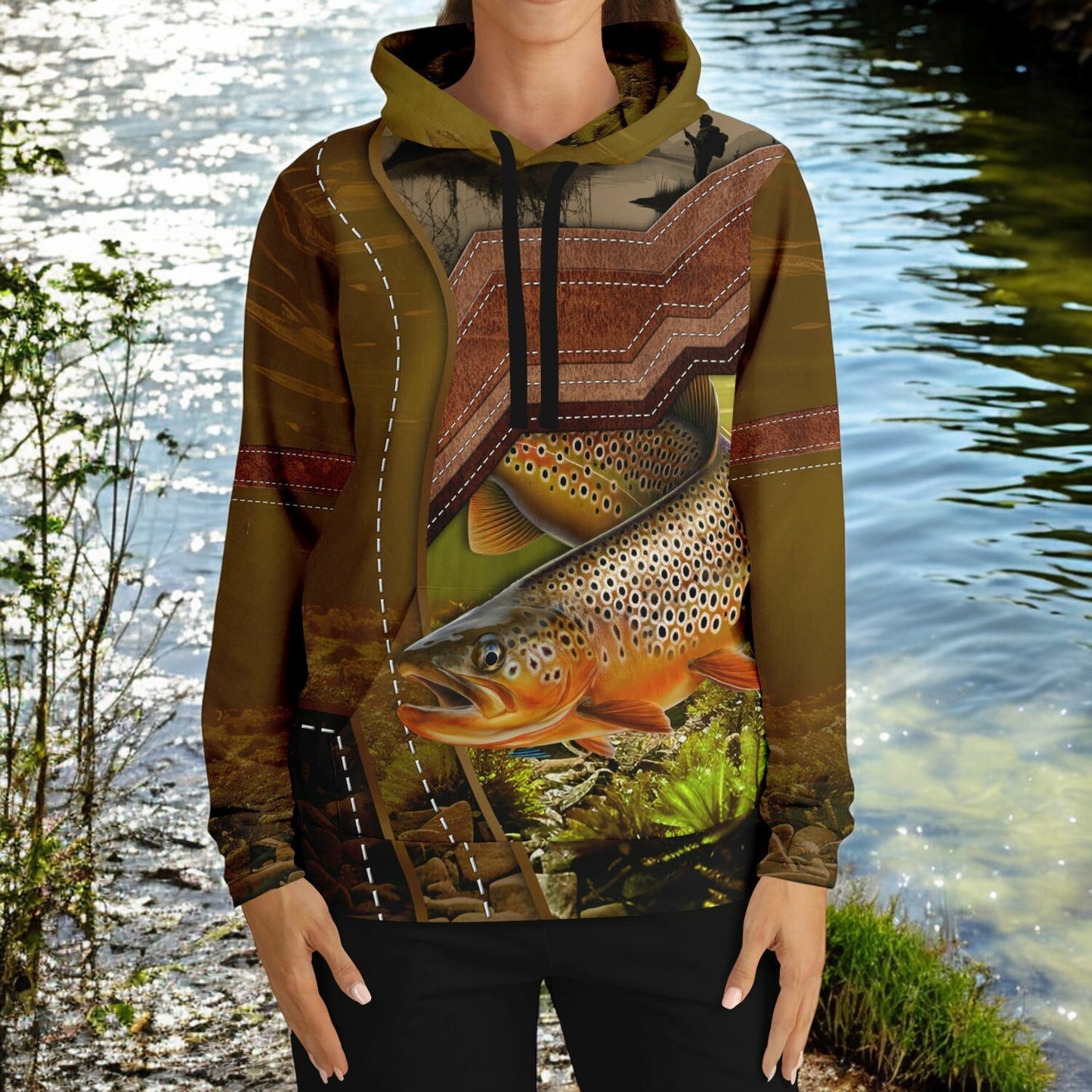 Immerse Yourself in Nature with the Brown Trout Hoodie!